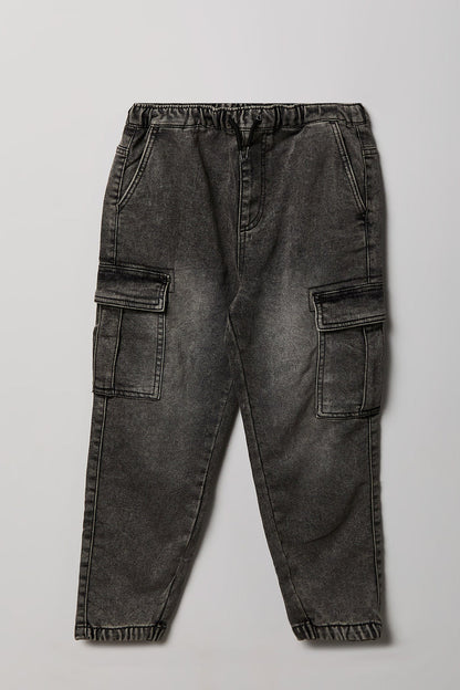 Boys Denim Cargo Jogger