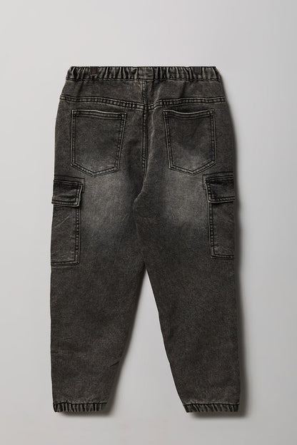 Boys Denim Cargo Jogger
