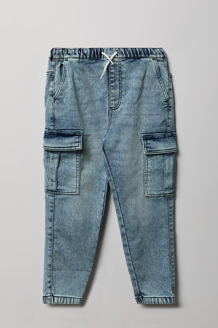 Boys Denim Cargo Jogger