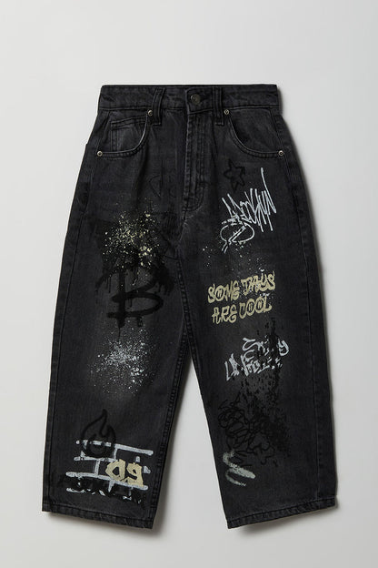 Boys Graffiti Graphic Baggy Jean