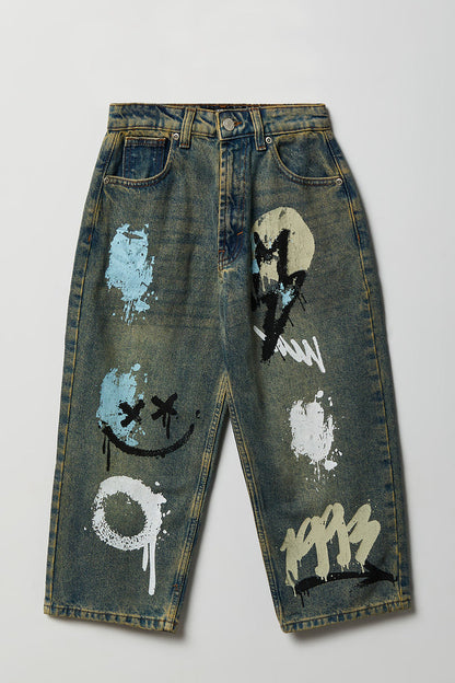Boys Graffiti Graphic Baggy Jean