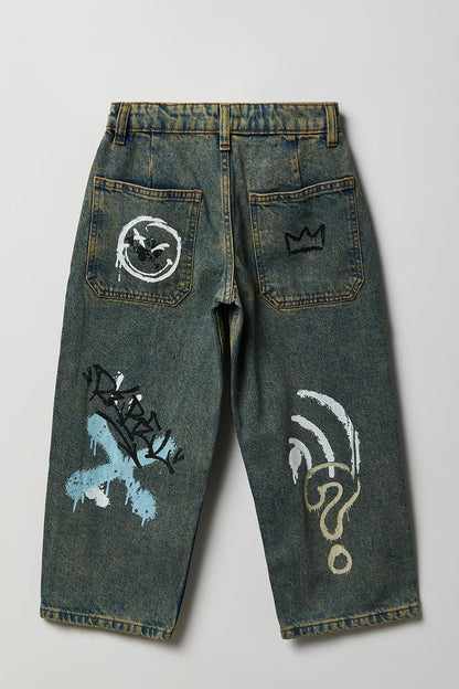 Boys Graffiti Graphic Baggy Jean