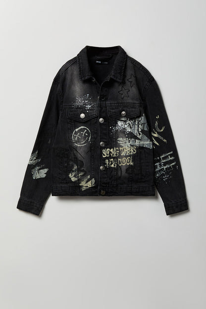 Boys Graffiti Graphic Denim Jacket
