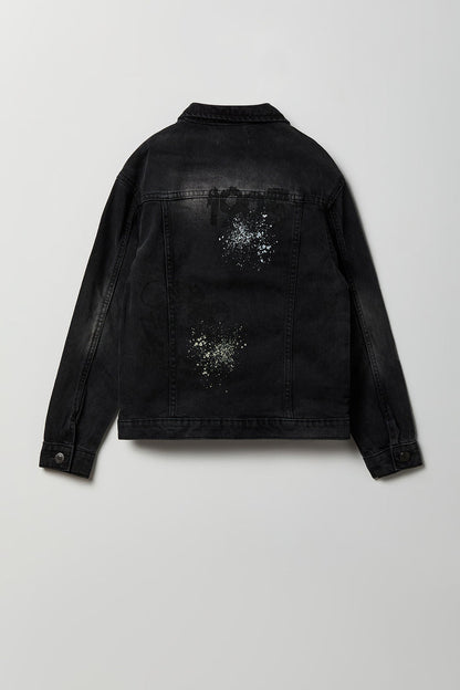Boys Graffiti Graphic Denim Jacket