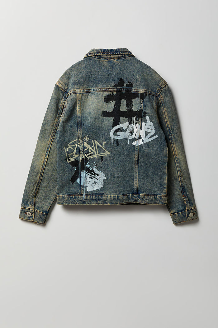 Boys Graffiti Graphic Denim Jacket
