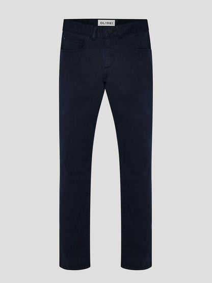 DL1961 boys' Brady Slim jeans in navy 'Dark Sapphire', flat front view.