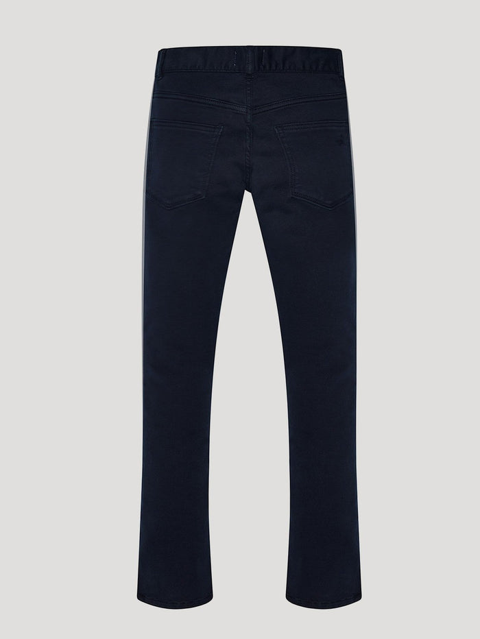 DL1961 boys' Brady Slim jeans in navy 'Dark Sapphire', flat back view.