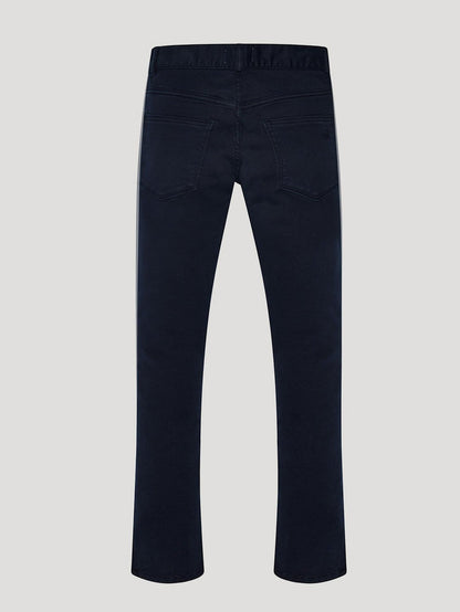 DL1961 boys' Brady Slim jeans in navy 'Dark Sapphire', flat back view.