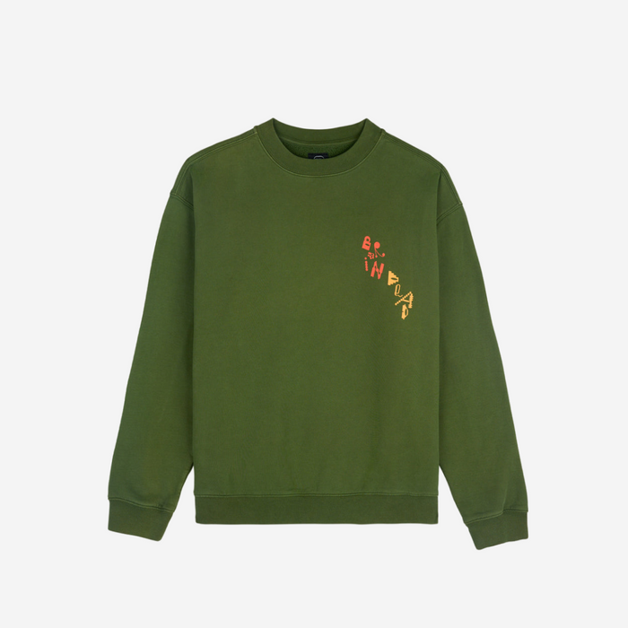 BRAIN DEAD ET CREW SWEAT Olive