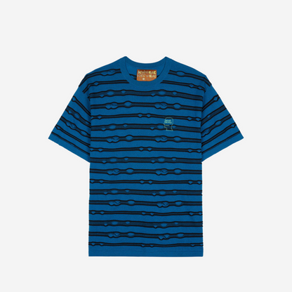 BRAIN DEAD PUCKERED STRIPED TEAL TEE