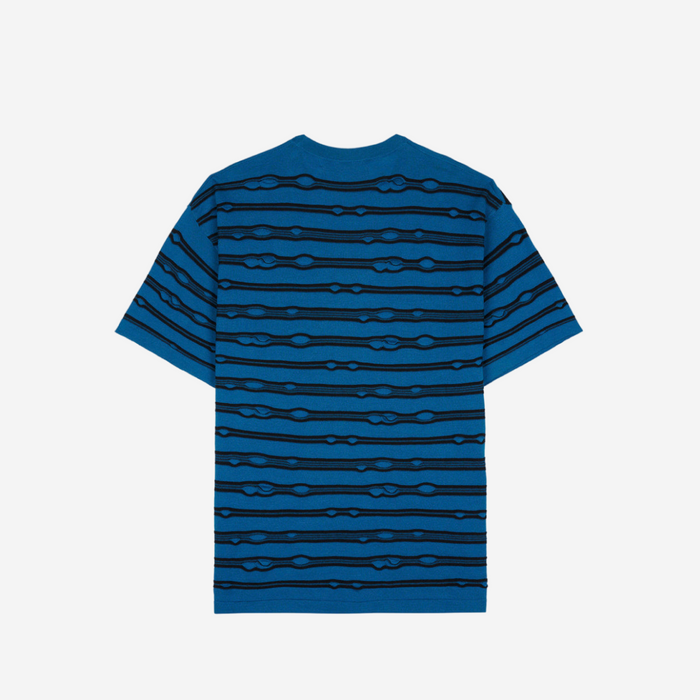 BRAIN DEAD PUCKERED STRIPED TEAL TEE