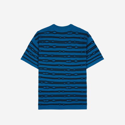 BRAIN DEAD PUCKERED STRIPED TEAL TEE