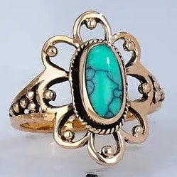 Bright Spot Bronze and Turquoise Ring