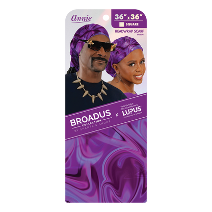 Broadus Collection Headwrap Scarf by Shante & Snoop Dogg, Purple Butterfly