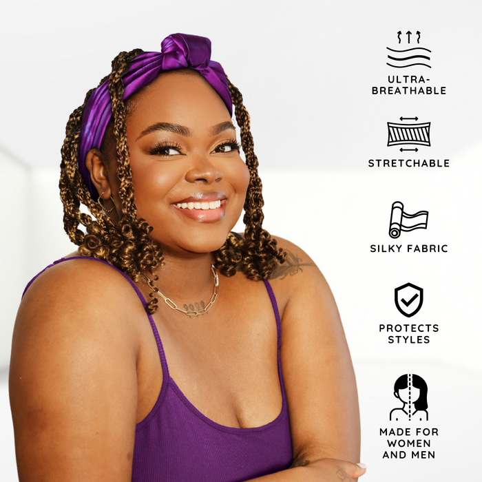 Broadus Collection Headwrap Scarf by Shante & Snoop Dogg, Purple Butterfly