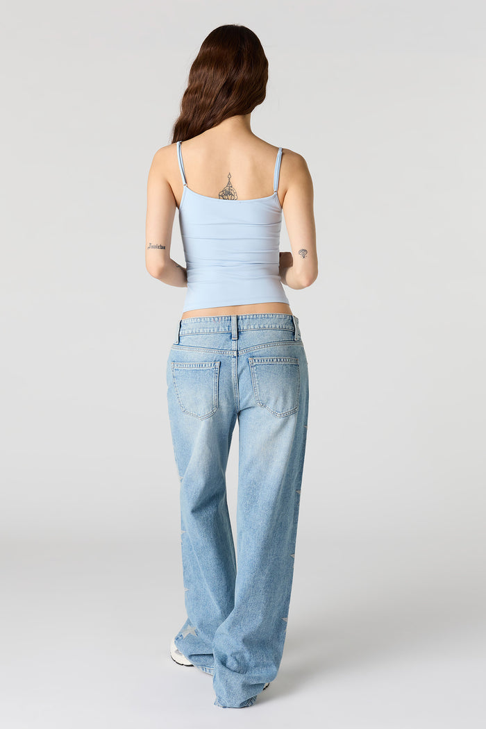 Brooklyn Star Stitched Low Rise Baggy Jean