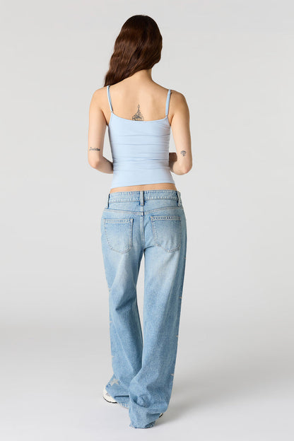 Brooklyn Star Stitched Low Rise Baggy Jean