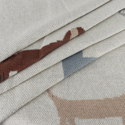 Buddy Dogs- Jacquard Sweater Knit Organic Cotton Baby Blankets by Viverano