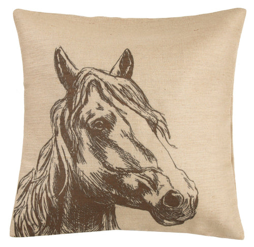 Burlap Horse Head Throw Pillow Throw