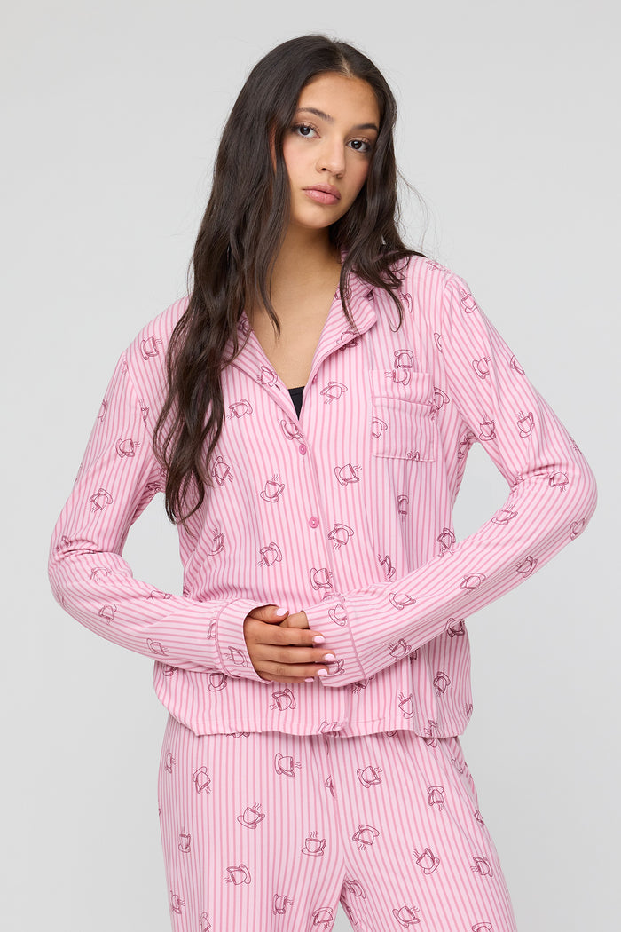 Button-Up Top & Pant Pajama Set