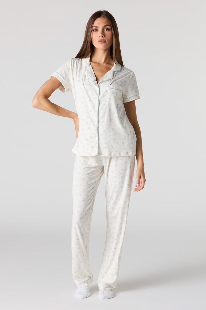 Button-Up Top & Pant Pajama Set