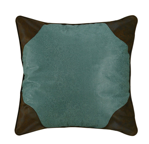 Calhoun Turquoise Faux Tooled Leather Euro Sham Euro Sham