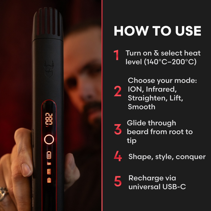 Carbon X Pro | Beard Straightener, image 8. The Beard Struggle