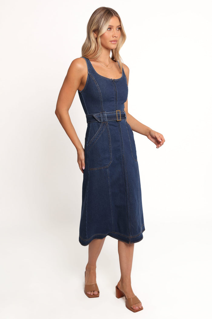 Petal and Pup USA DRESSES Carys Midi Dress - Denim (Hold for Rack)