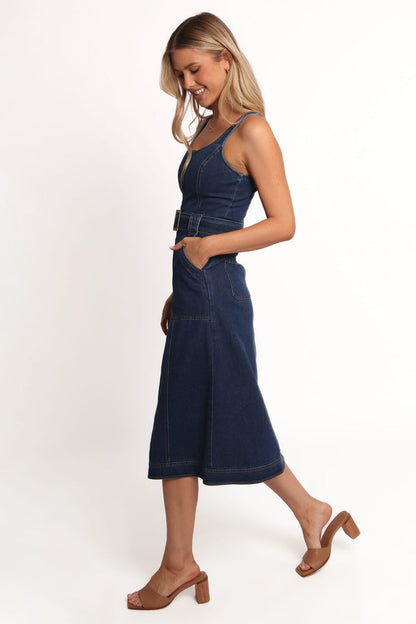 Petal and Pup USA DRESSES Carys Midi Dress - Denim (Hold for Rack)