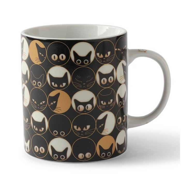 Mug with cat pattern on a white background