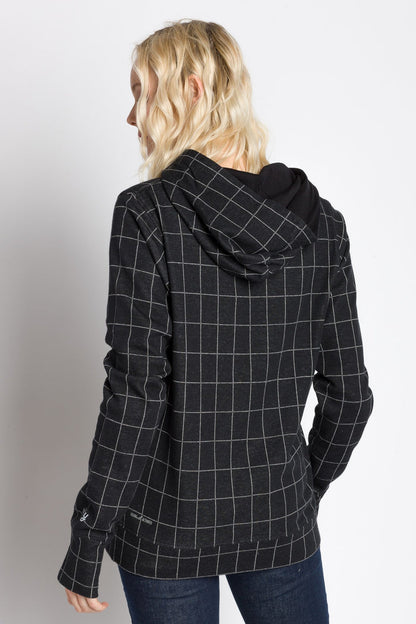 Cecilia | Women's Hooded Windowpane Lightweight Sweatshirt
