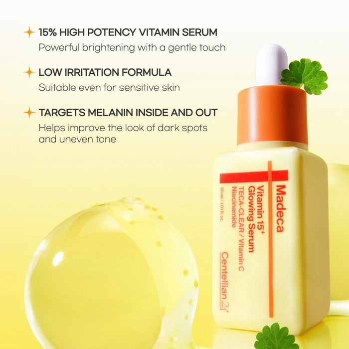 Centellian24 Madeca Vitamin 15+ Glowing Serum 30ml سيروم سنتيليان 24 ماديكا فيتامين 15+ لتفتيح البشرة - Princess Cosmetics Qatar