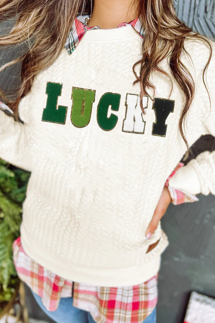 Chenille Cable Knit Sweatshirt | Holiday Collection