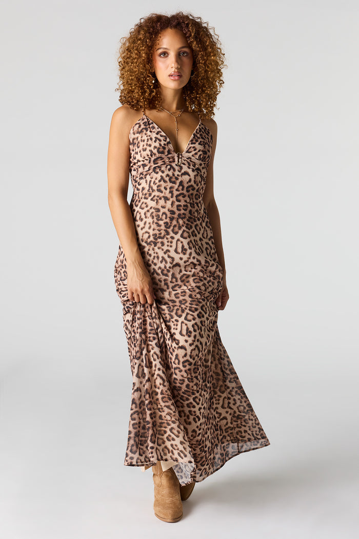 Chiffon V-Neck Maxi Dress