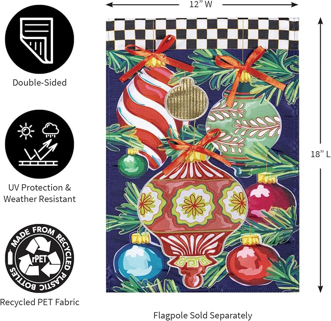Christmas Ornaments Garden Flag