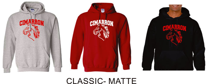 Cimarron Basic Hooded Sweatshirt- Matte and Glitter