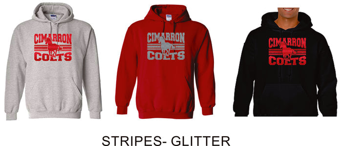 Cimarron Basic Hooded Sweatshirt- Matte and Glitter
