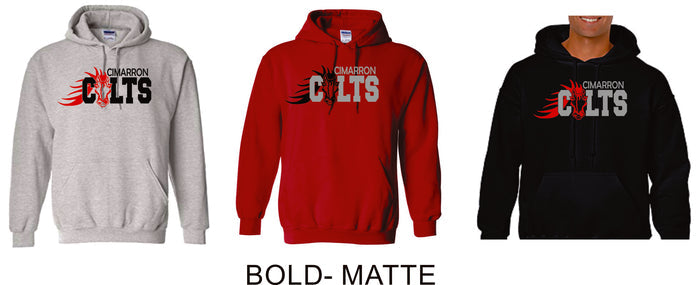 Cimarron Basic Hooded Sweatshirt- Matte and Glitter