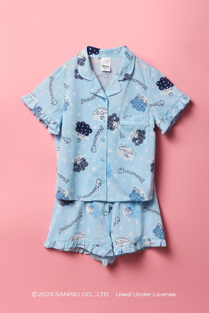 Cinnamoroll™ Girls Button-Up Top & Short Pajama Set