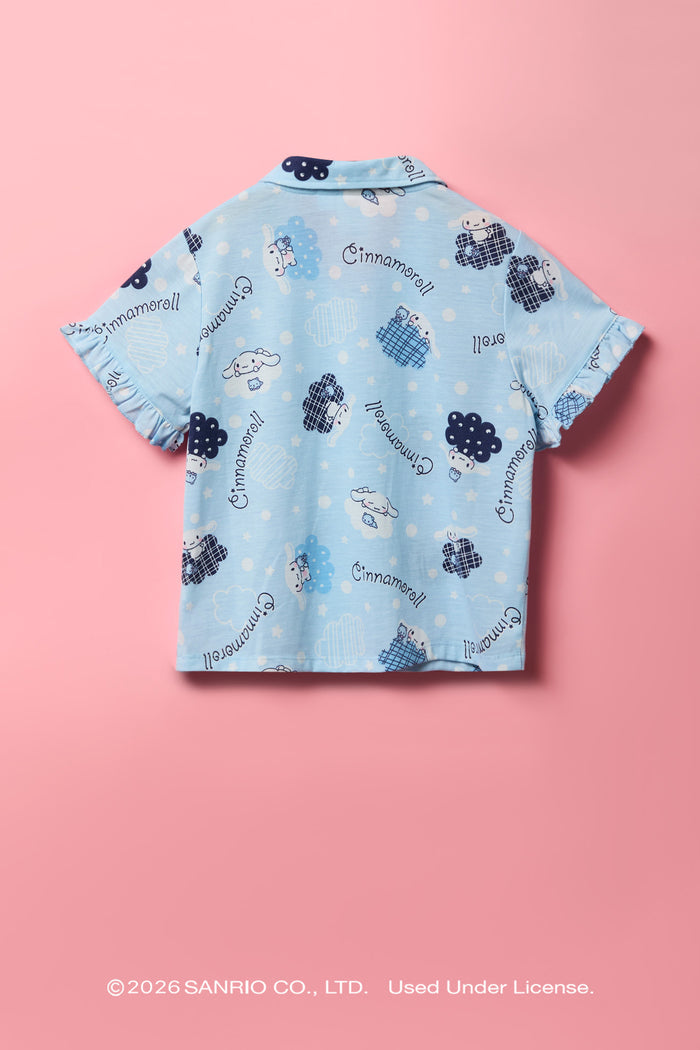 Cinnamoroll™ Girls Button-Up Top & Short Pajama Set