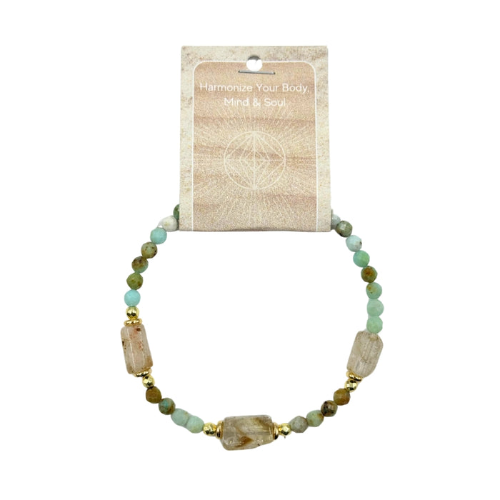 Citrine & Amazonite Hexagon Stone Bracelet
