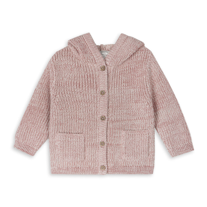 Classic Chunky Knit Baby Hooded Jacket (Organic Cotton)