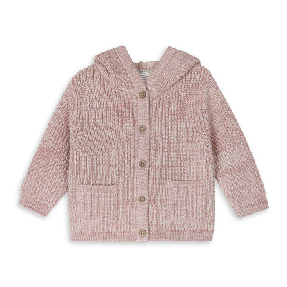 Classic Chunky Knit Baby Hooded Jacket (Organic Cotton)