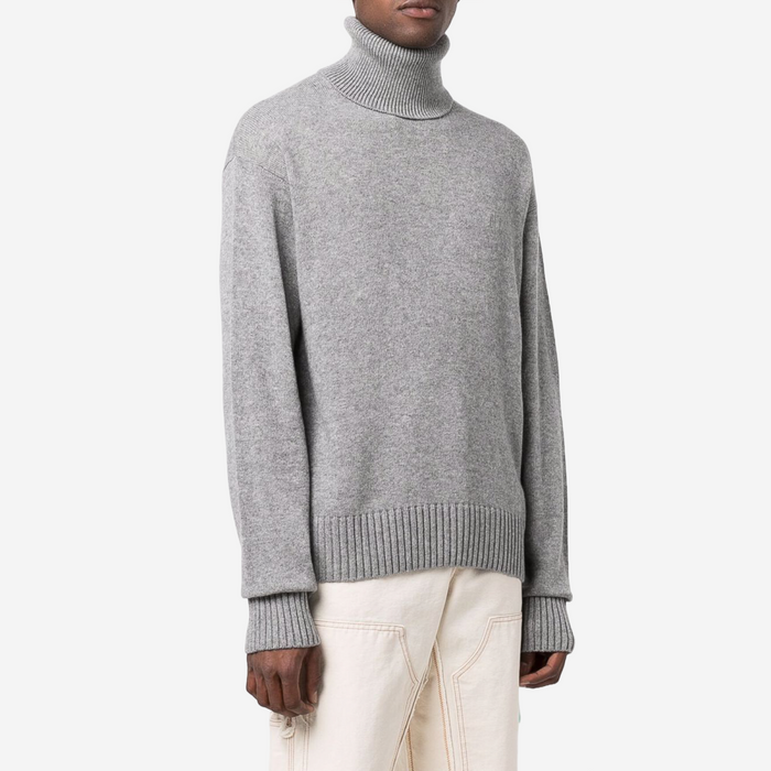OFF-WHITE CLASSIC TURTLE NECK GREY SWEATER