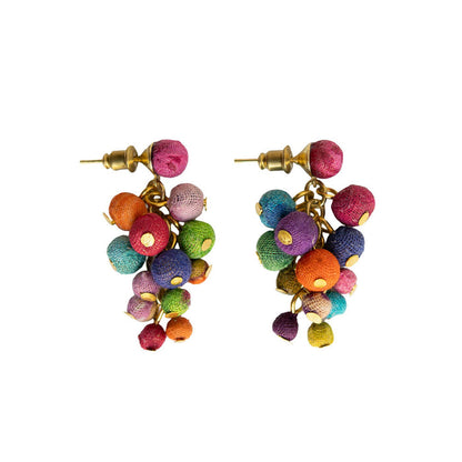 Clustered Kantha Post Earrings