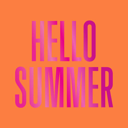 Hello Summer orange foil cocktail napkins by Soiree Sisters, 20 count, featuring bright summer-themed design with foil accents.