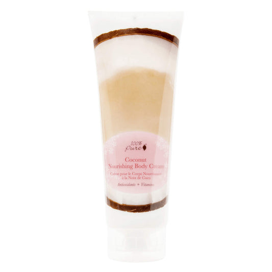 Bottle of 100% Pure Coconut Nourishing Body Cream 236 Milliliters