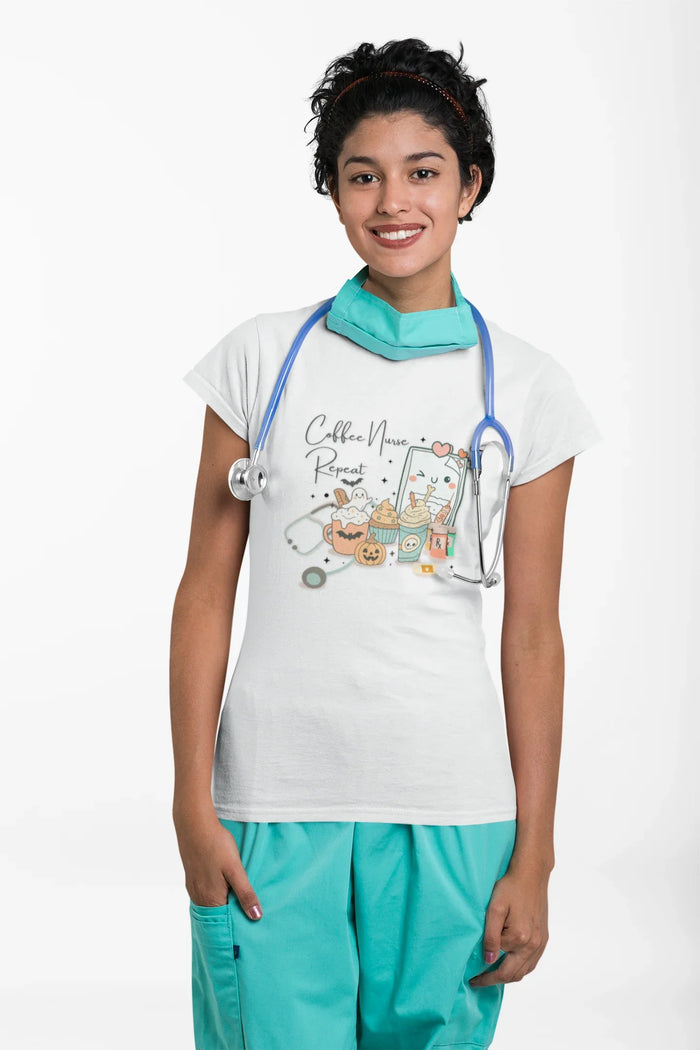 Coffee, Nurse, Repeat: Halloween Edition - Tired Nurse Tee
