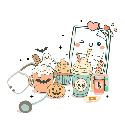 Coffee, Nurse, Repeat: Halloween Scrub Cap - Tired Nurse Edition