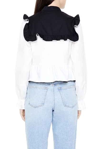 Colorblock Ruffle Peplum Top